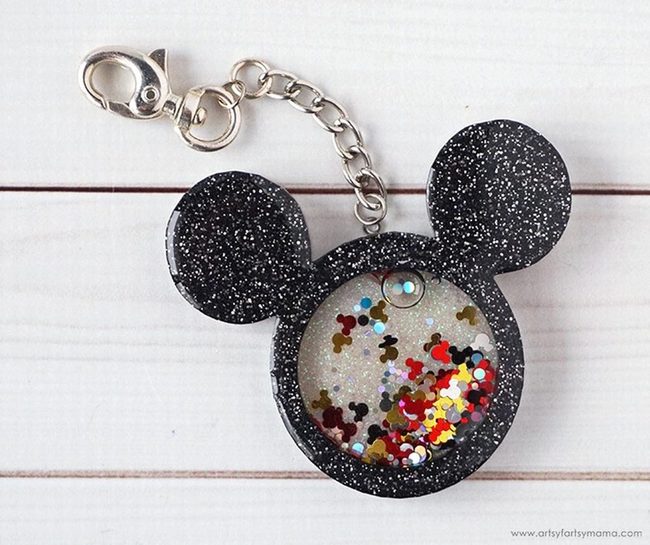 Iridescent Mickey Glitter Shaker Charm
