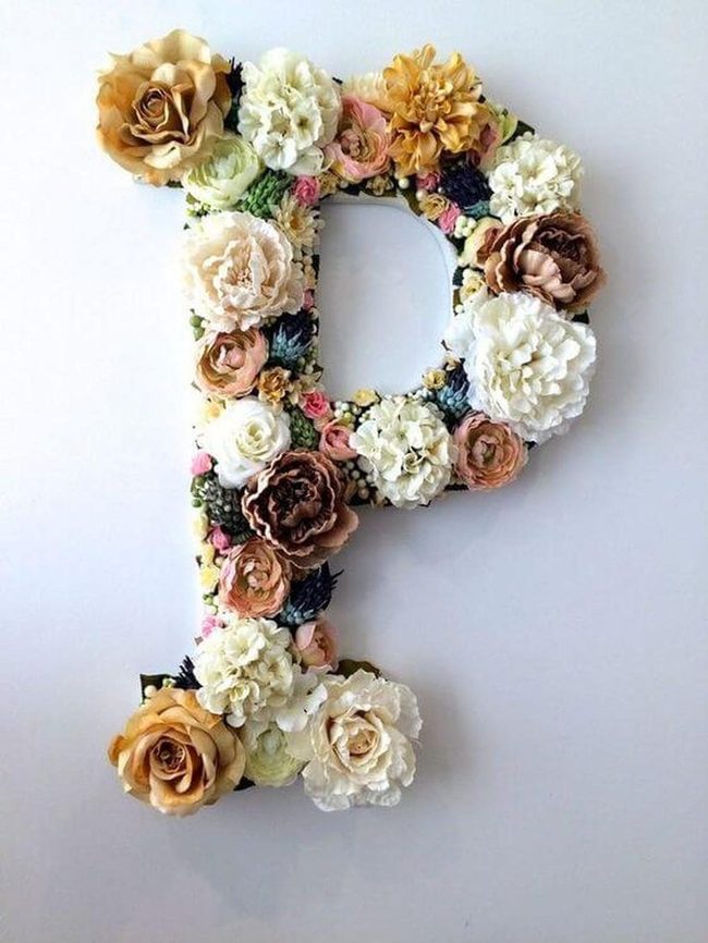 Floral Letter P In Bloom