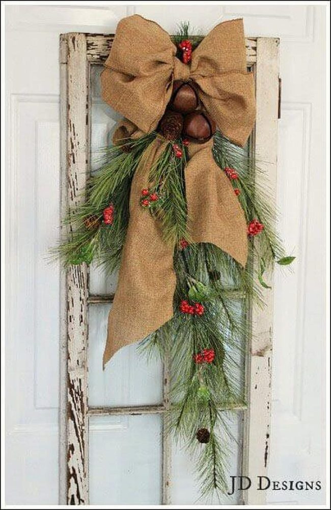 Burlap And Evergreen Door Wreath