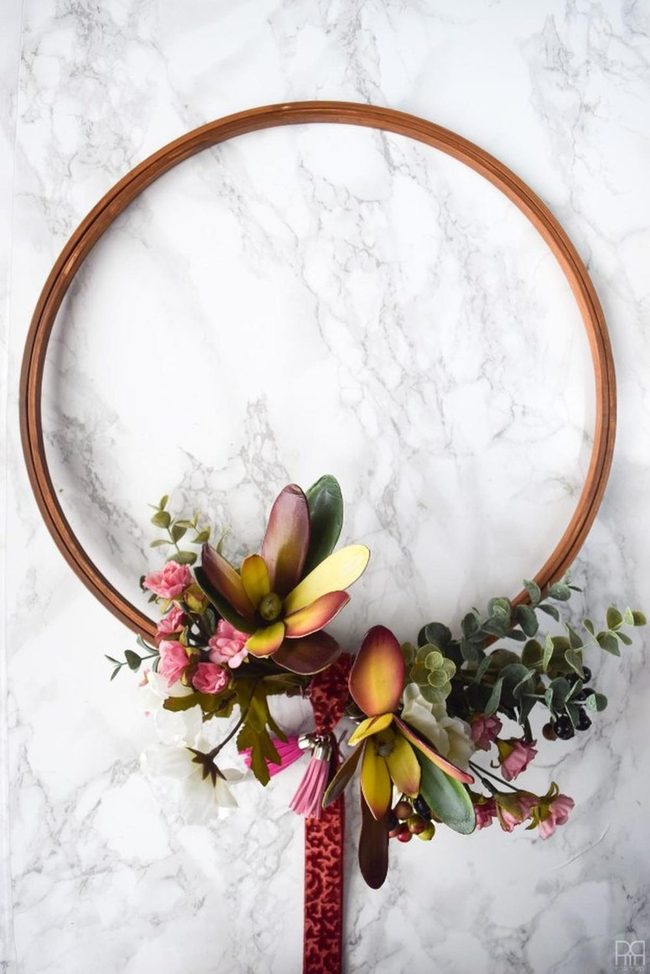 Yellow And Red Flower Wreath