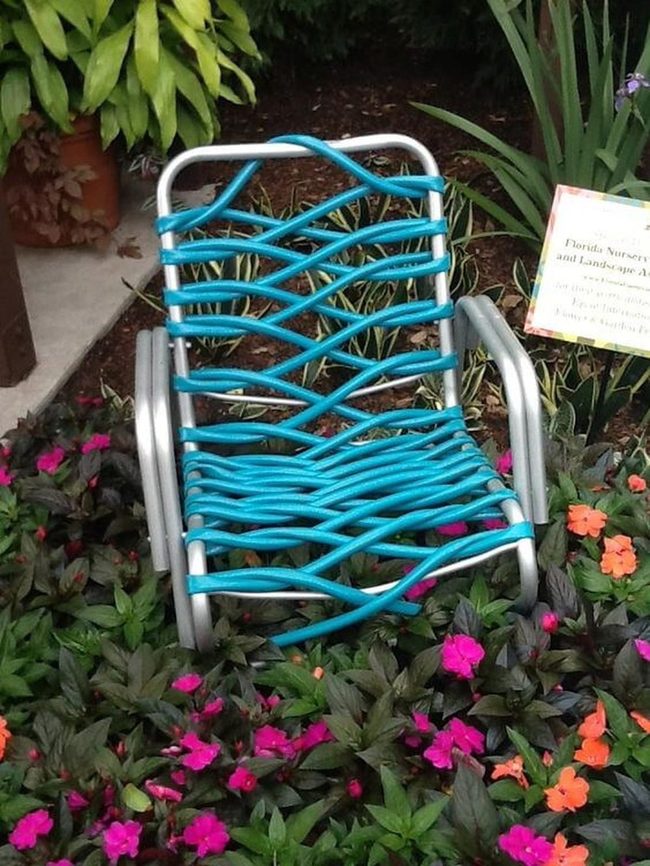 Blue Coil Metal Seat