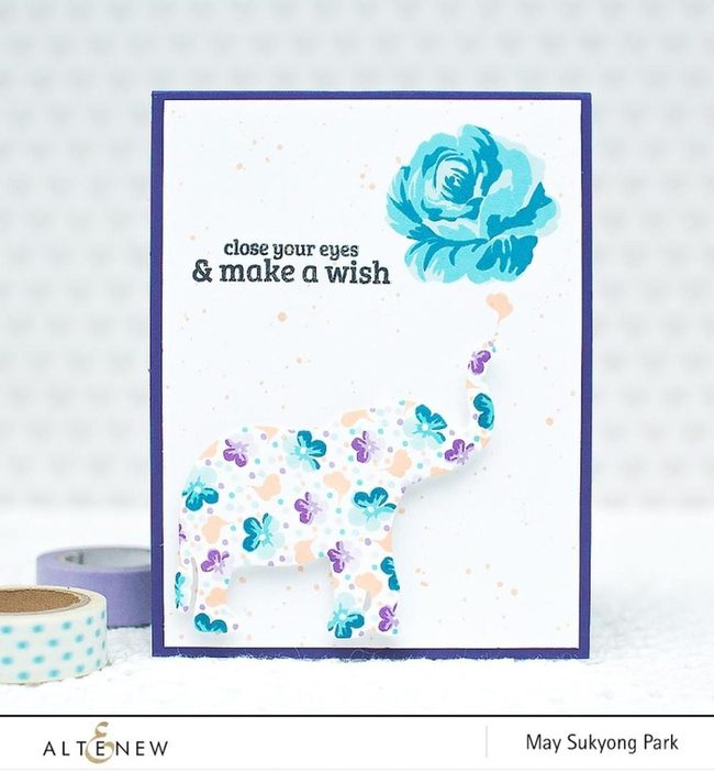 Butterfly Elephant Wish Card
