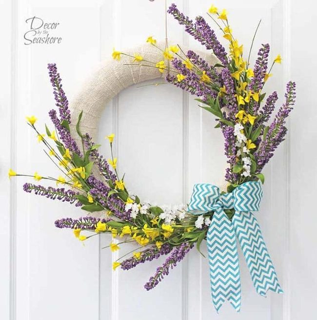 Spring Flowers On Burlap