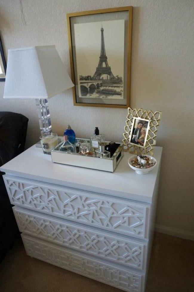 White Carved Dresser Parisian Style