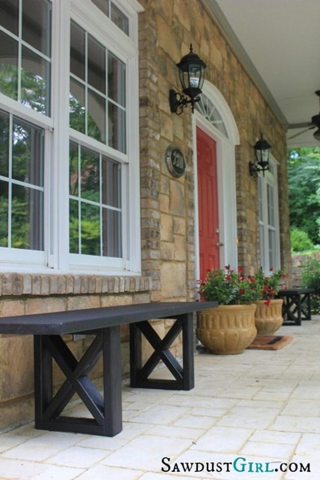 Red Door Stone Entrance