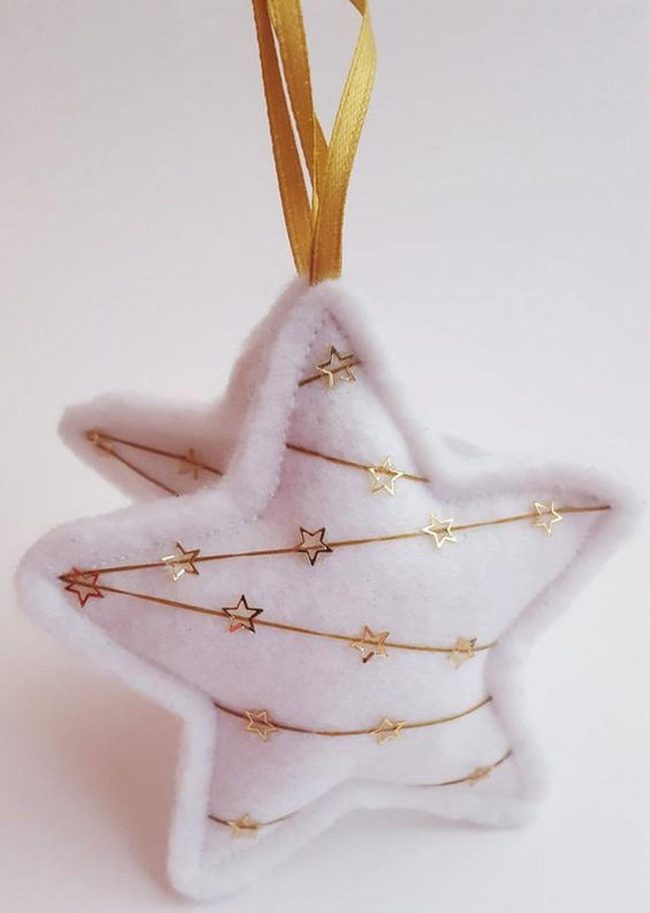White Stars Gold Shimmer