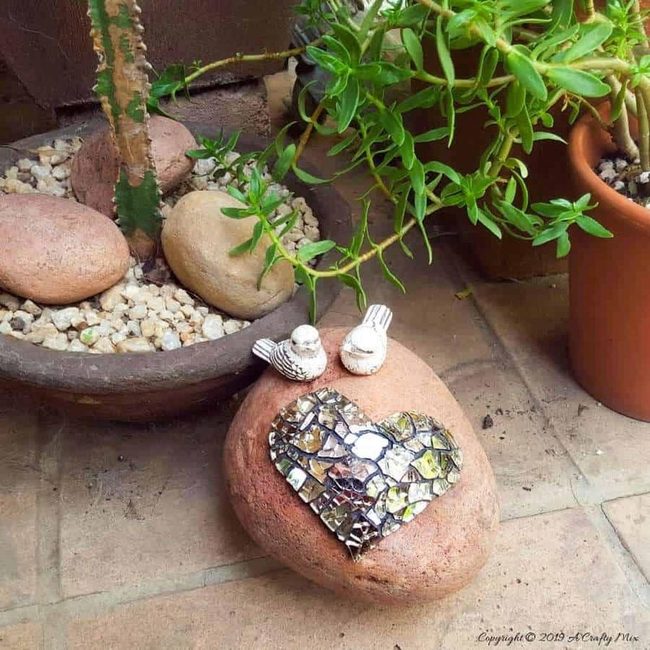 Heart-Shaped Mosaic Doorstop