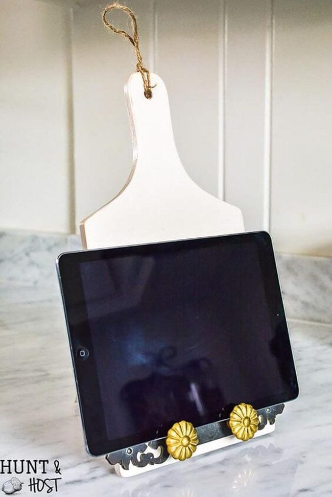 Gold-Accented Kitchen Tablet Stand