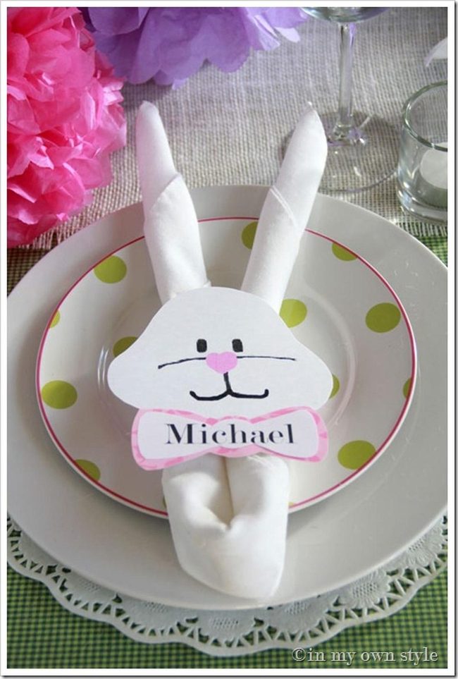 Bunny Ear Napkin Fold Spring