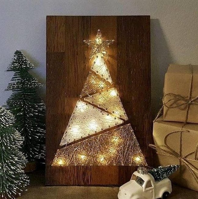 Wooden Tree Lights Display