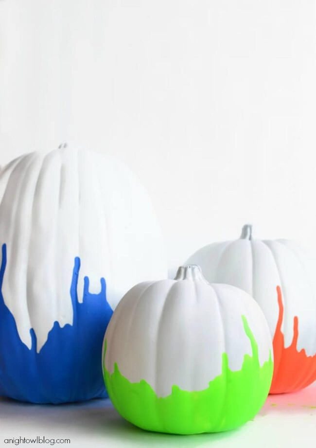 Neon Dip Pumpkins