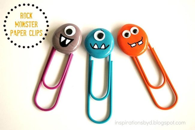 Monster Paper Clips Purple Orange Blue