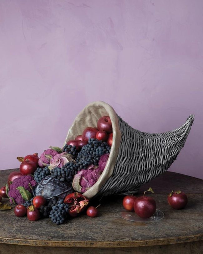 Purple Grapes And Crimson Apples