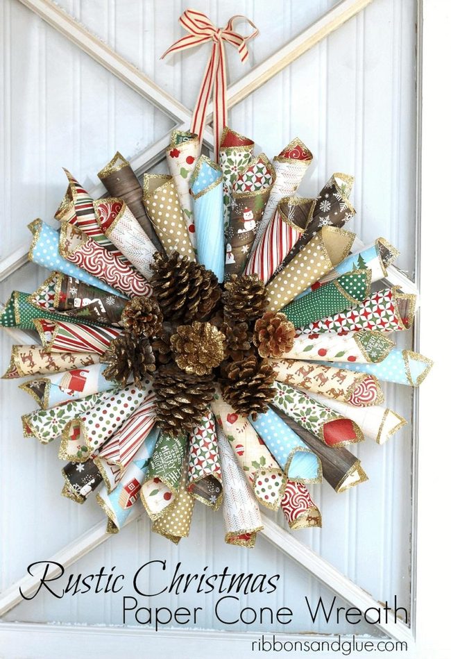 Golden Starburst Paper Wreath