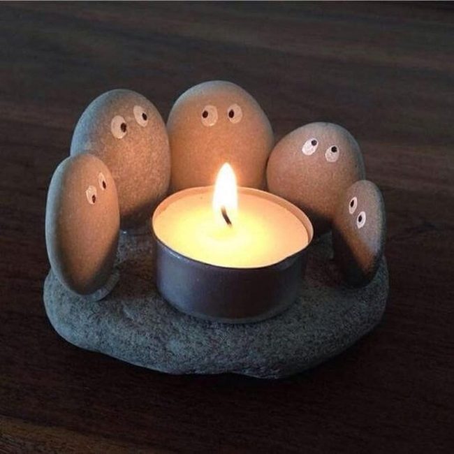 Glowing Painted Stones Garden