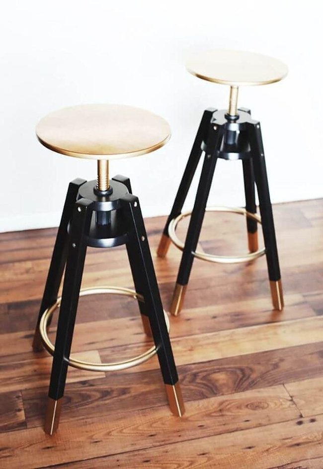 Shiny Metallic Retro Stools