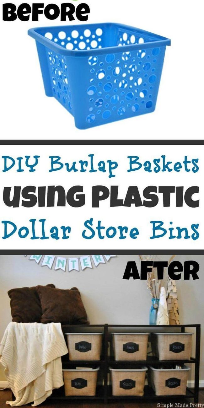 Burlap-Wrapped Farmhouse Storage Baskets