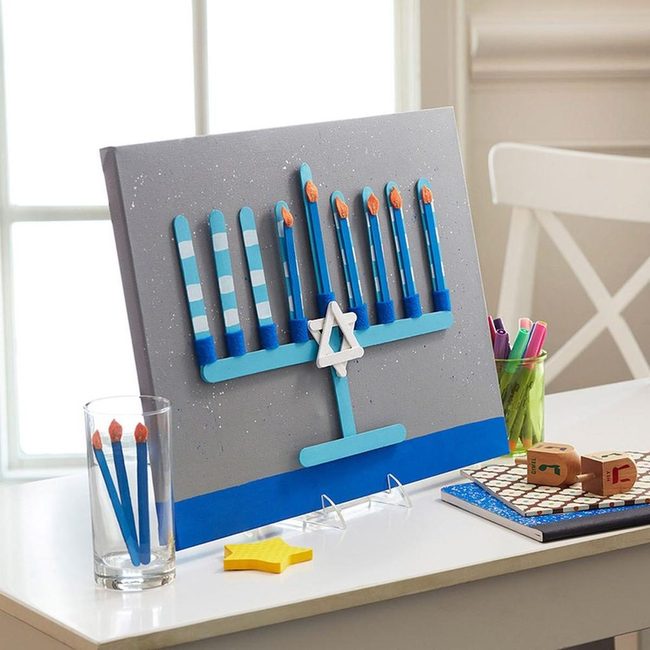 Colorful Handmade Menorah Craft