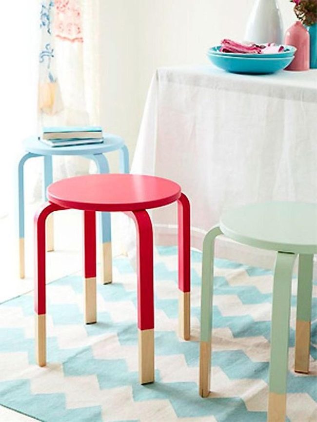 Jewel-Toned Stools, Sunlit Simplicity