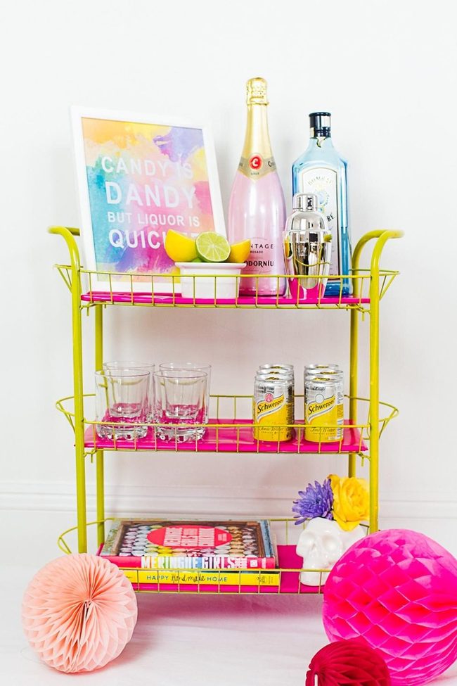 Pink Metallic Cocktail Station