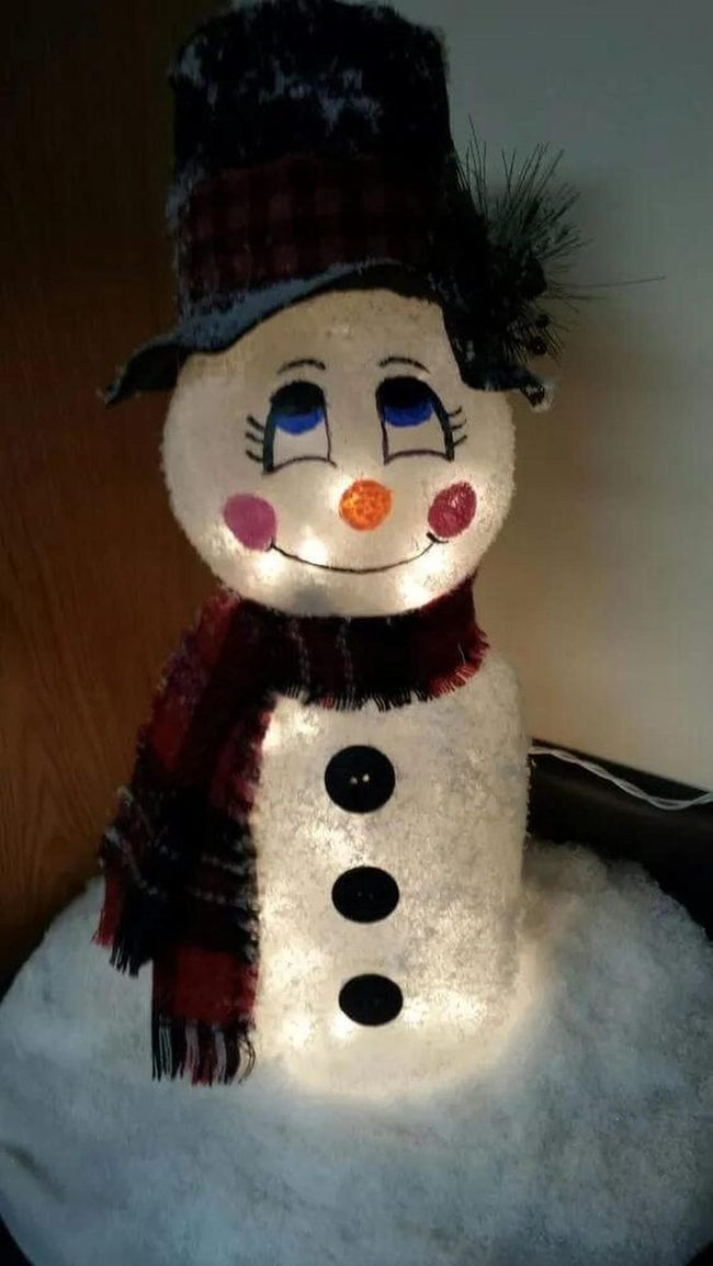 Glowing Snowman Plaid Charm