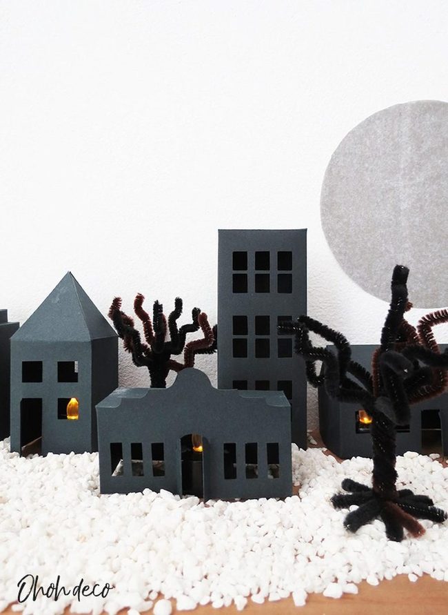 Gray Paper City After Dark