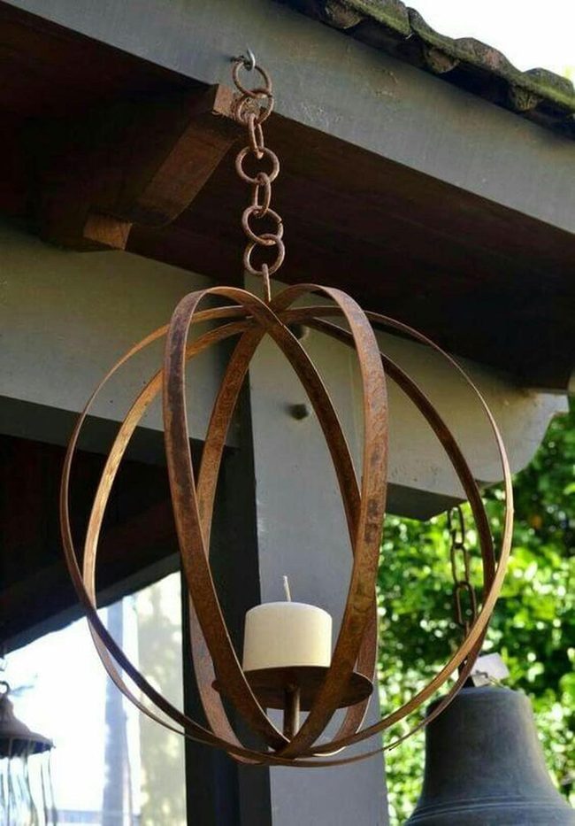 Spherical Metal Lantern Overhead