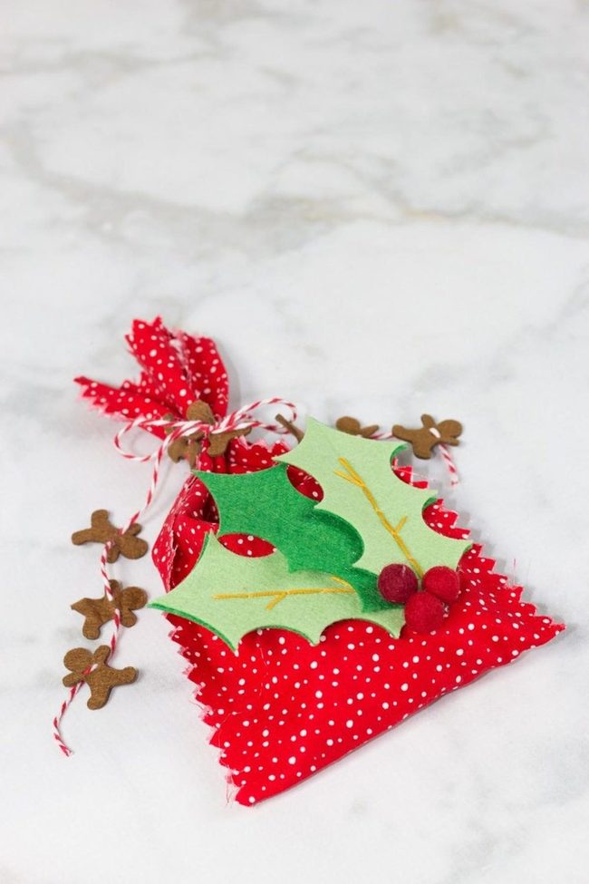 Red Polka Gift Bag With Berries