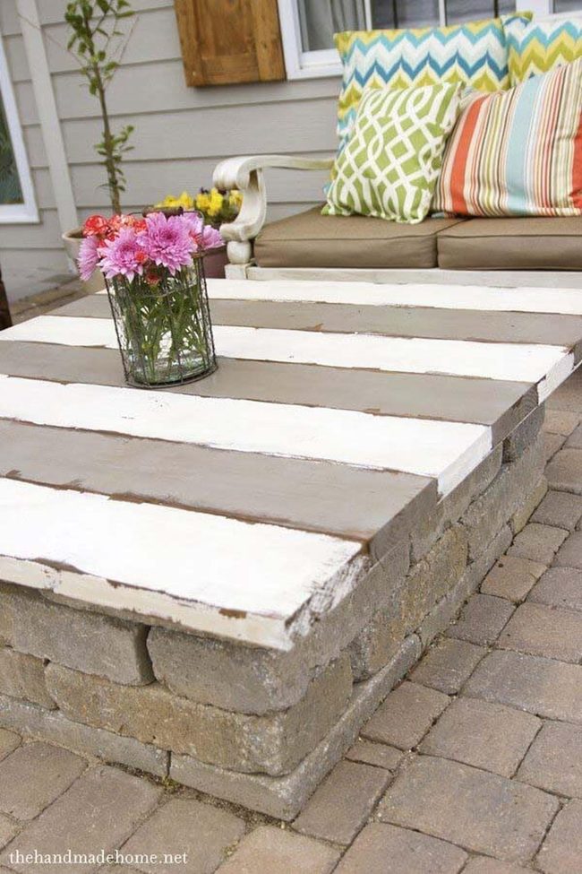 Stacked Brick Outdoor Table