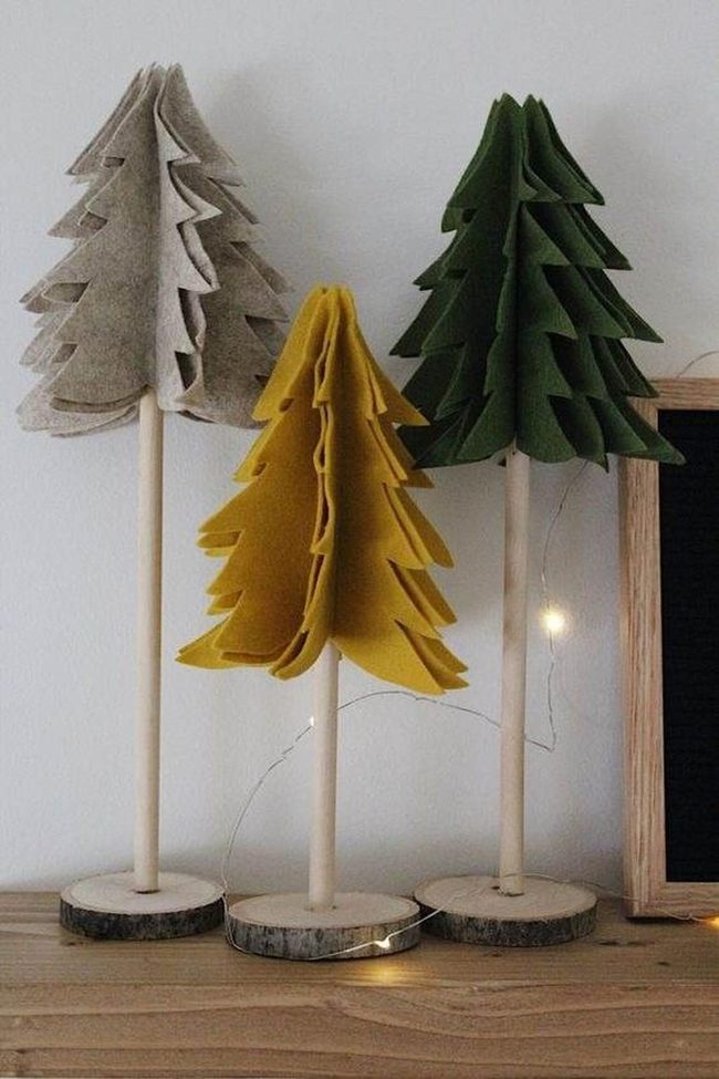 Colorful Felt Trees With Sequins