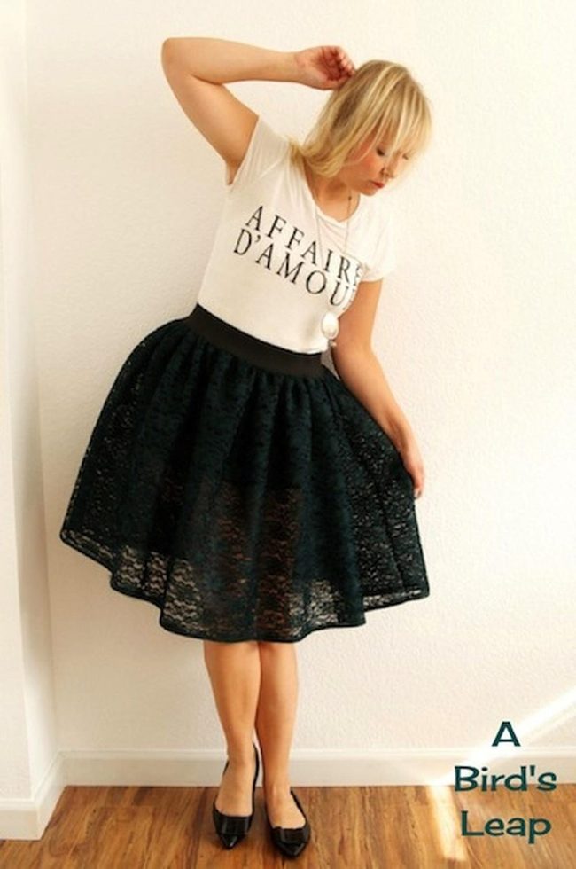 White Shirt, Black Lace Elegance