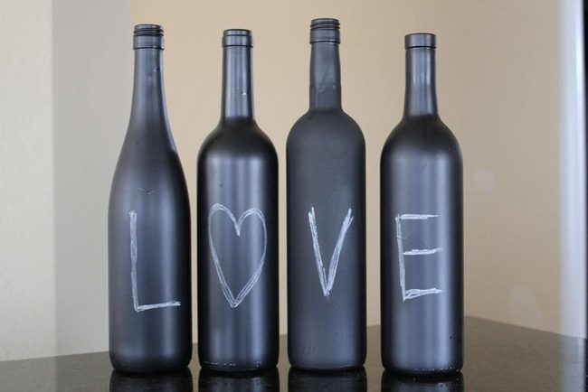 Chalkboard Wine Bottles Art