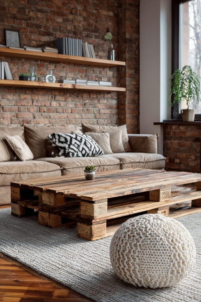 Stacked Pallets Glass Top Industrial
