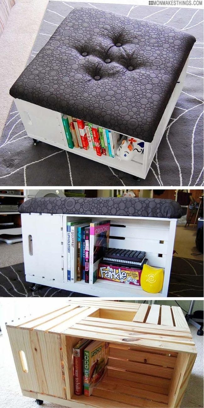 Patterned Storage Ottoman, Dual Purpose