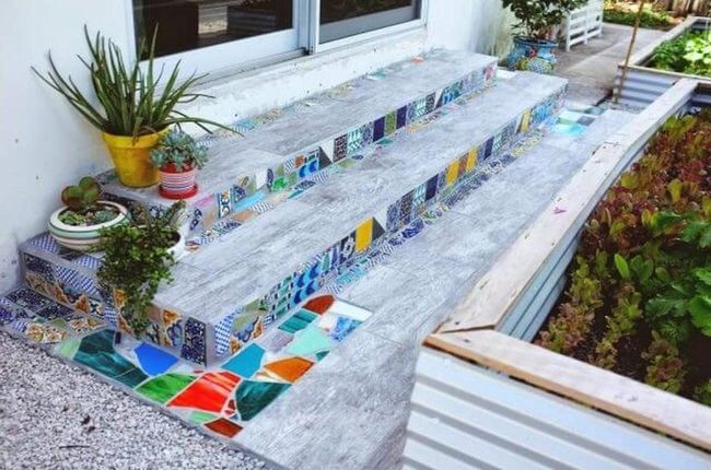 Colorful Mosaic Stairway