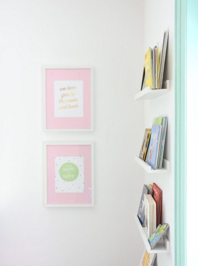 Mint Green Door Frames Pink Prints