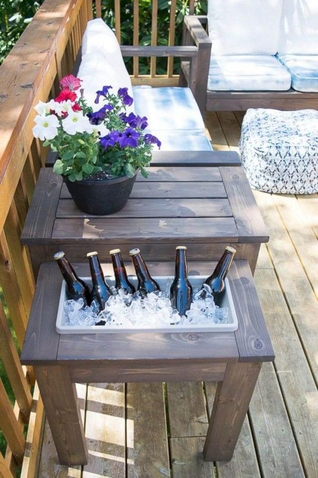 Dual-Purpose Cooler Planter Table