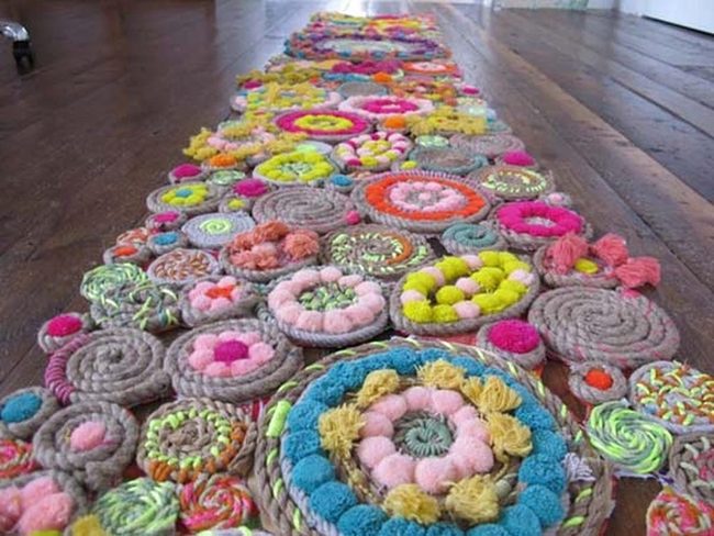 Multicolor Yarn Circles Floor