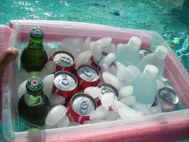 Pink Cooler Poolside Refreshment Station