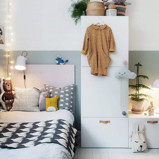 Black-And-White Patterned Kids Bedroom