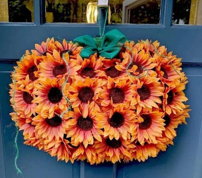 Golden Sunflower Fall Wreath