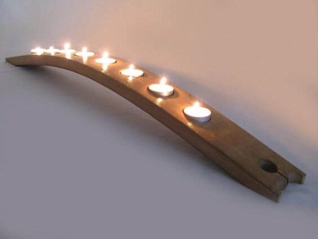 Aged Wine Barrel Candleholders