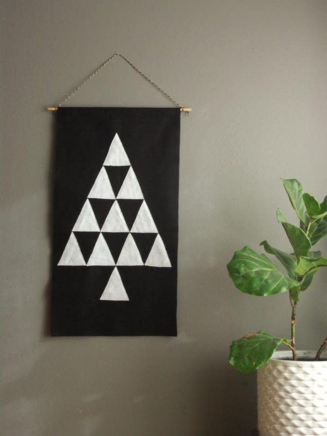 Black Triangle Wall Tapestry
