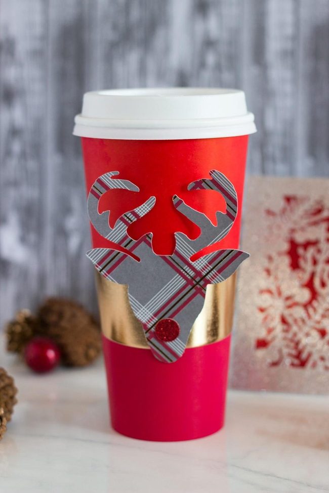 Red Ceramic Reindeer Mugs
