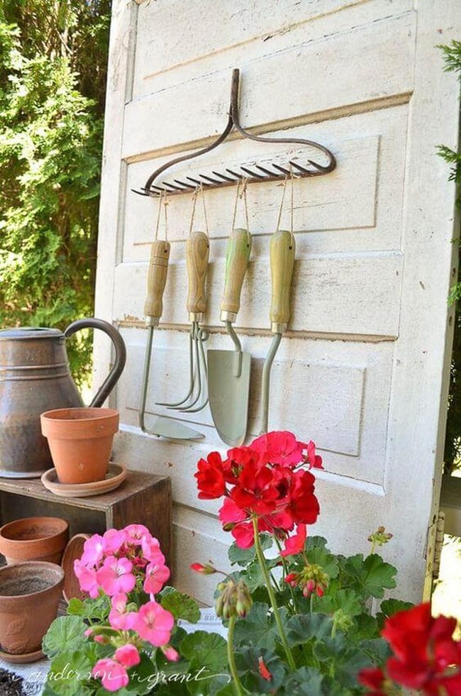 Weathered Rake Garden Display
