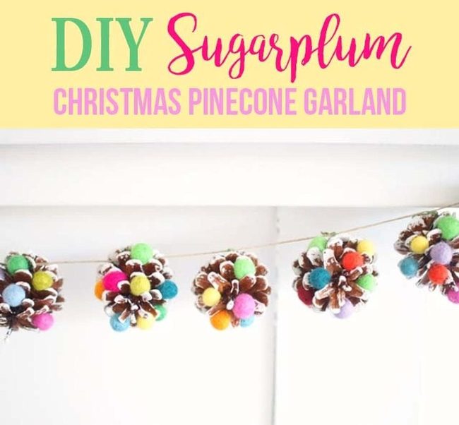 White-Tipped Pinecones And Felt Balls