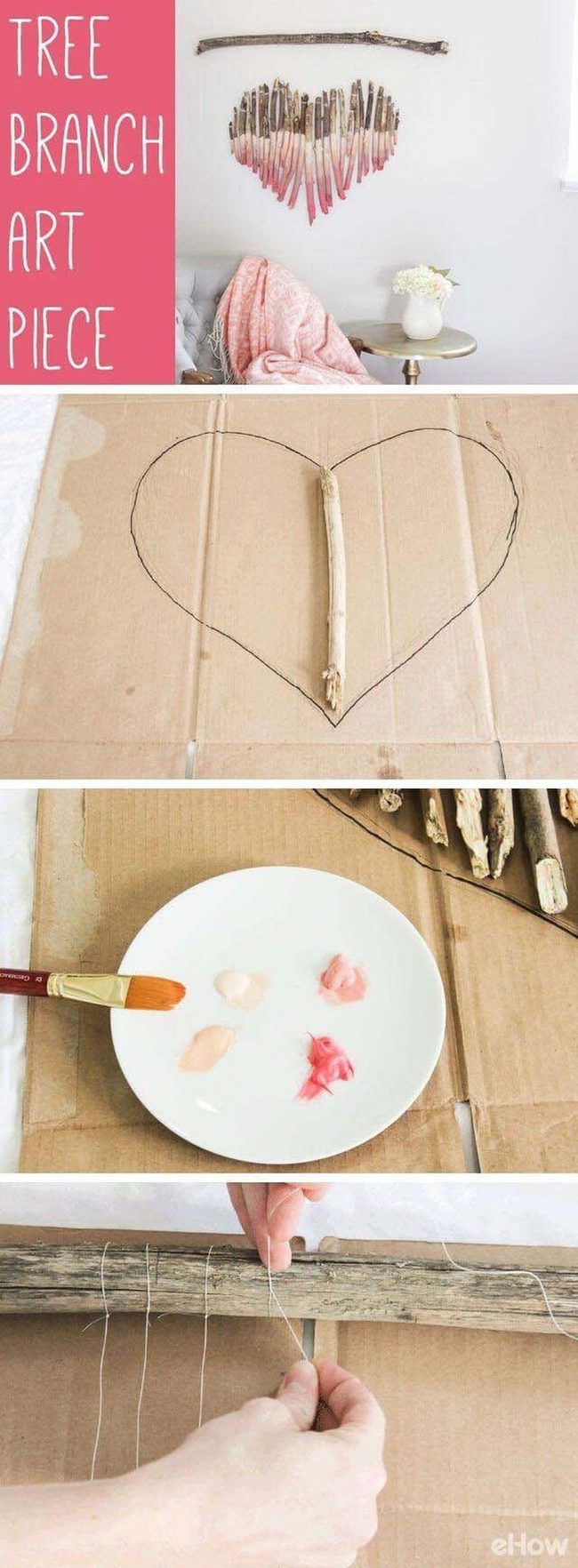 Driftwood Heart With Pink Dipped Ends