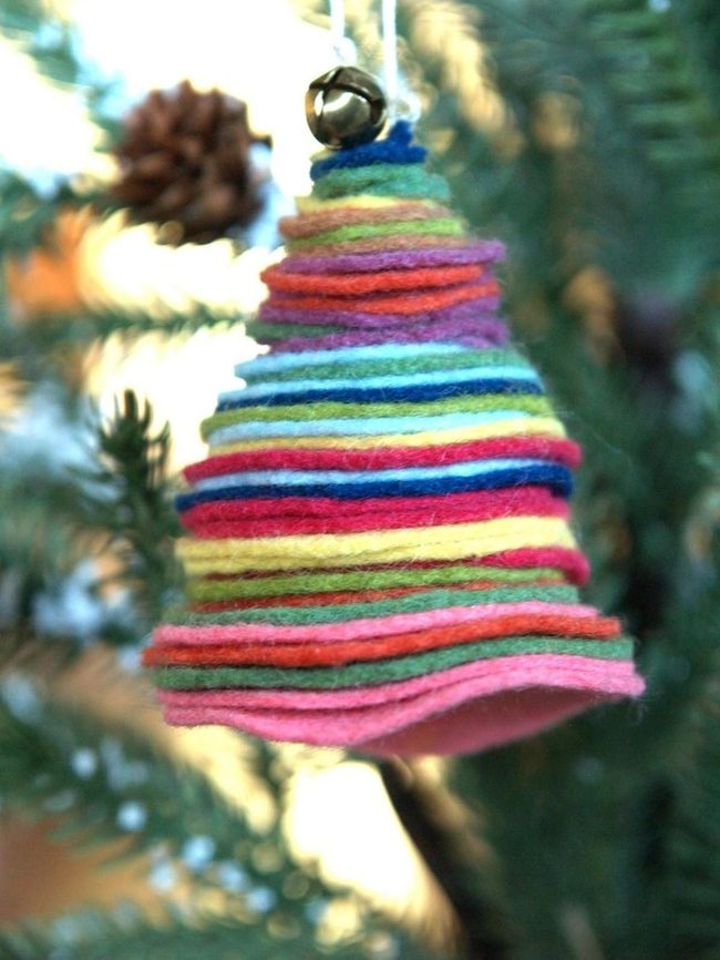 Colorful Felt Bell Ornaments