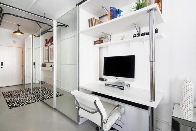 Mirrored Light, White Workspace