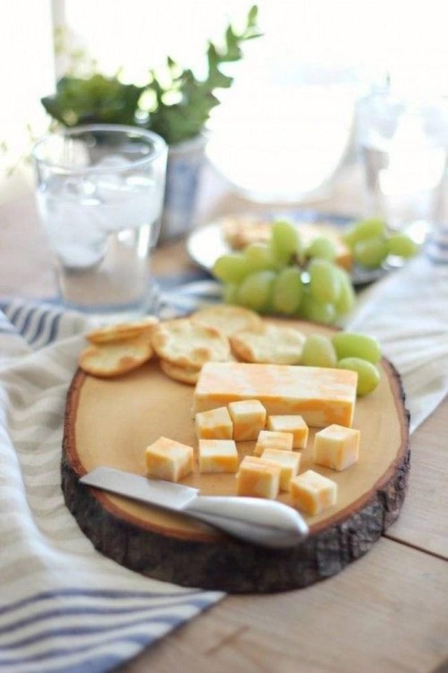 Green Grapes, Wooden Cheese Board
